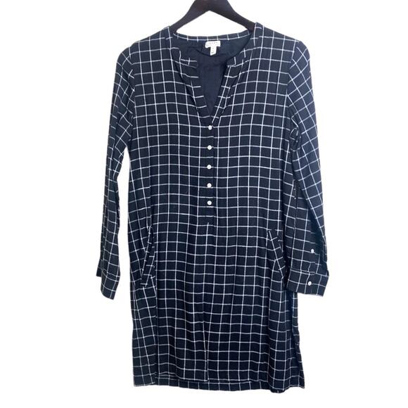 Soft Joie Eguine Black White Plaid Dress Cotton Size S - Picture 2 of 8